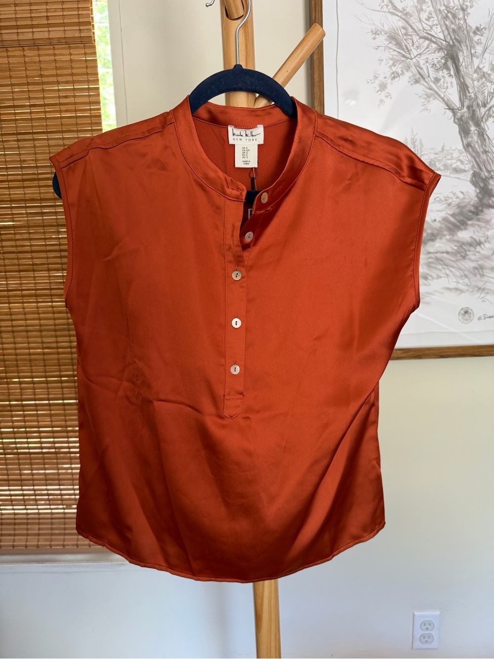 NWT Nicole Miller Burnt Orange Tank Top
